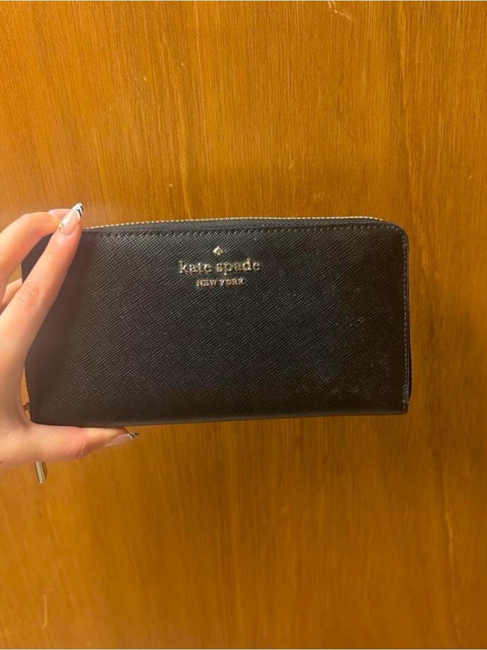 Kate spade black saffiano leather wallet